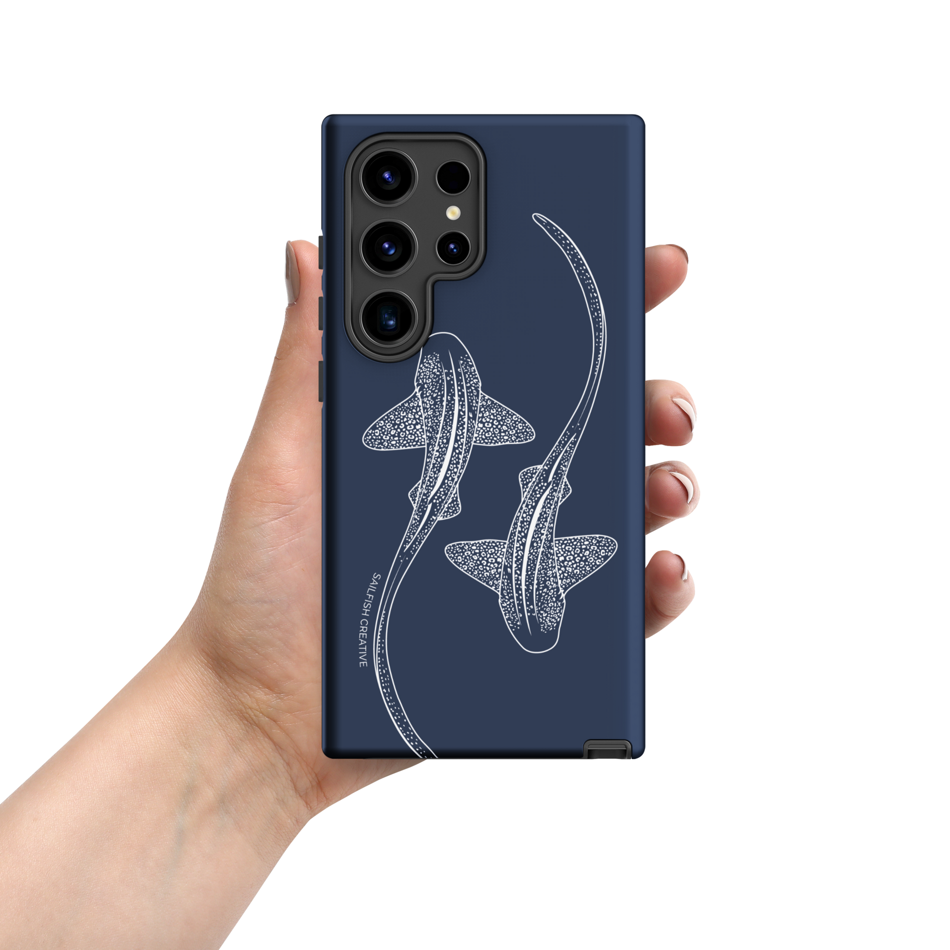 Samsung Tough Case - Leopard Sharks Outline Navy - Sailfish Creative