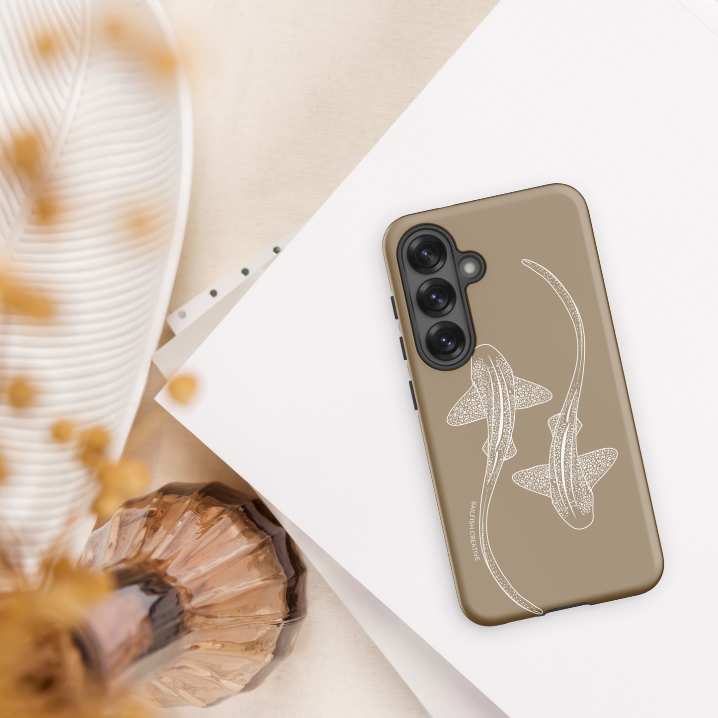 Samsung Tough Case - Leopard Sharks Outline Natural