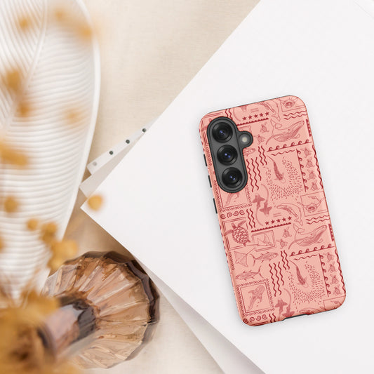 Samsung Phone Case - Busy Print Coral