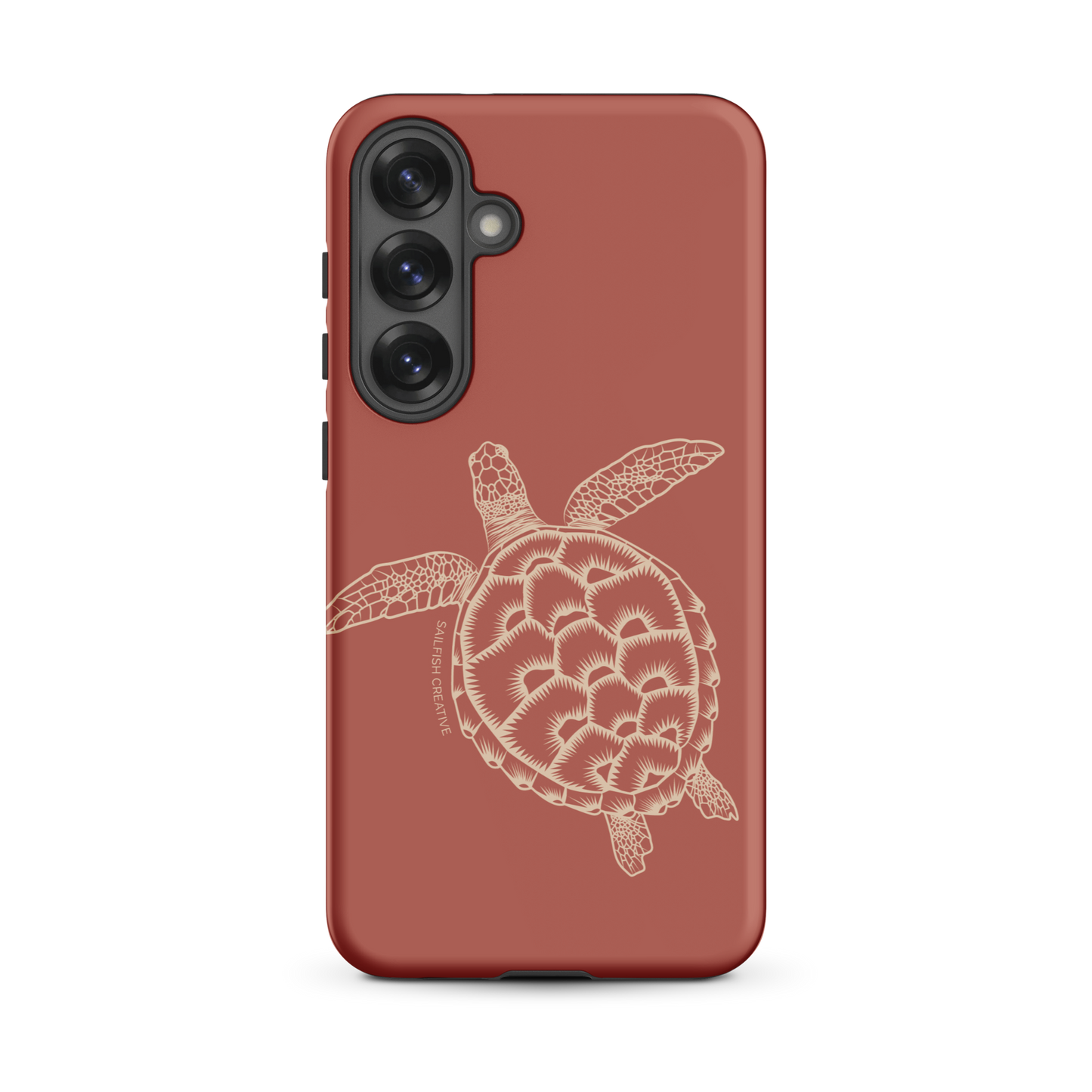 Samsung Phone Case - Turtle Outline Rusty Coral