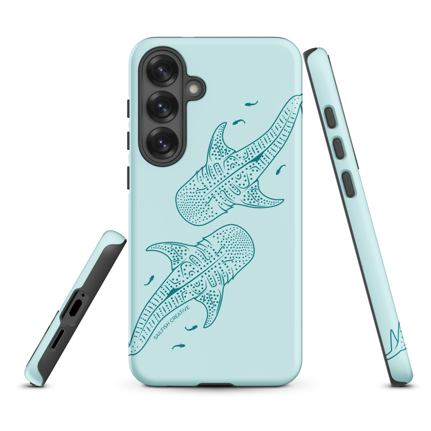 Samsung Phone Case - Whale Sharks Outline Teal