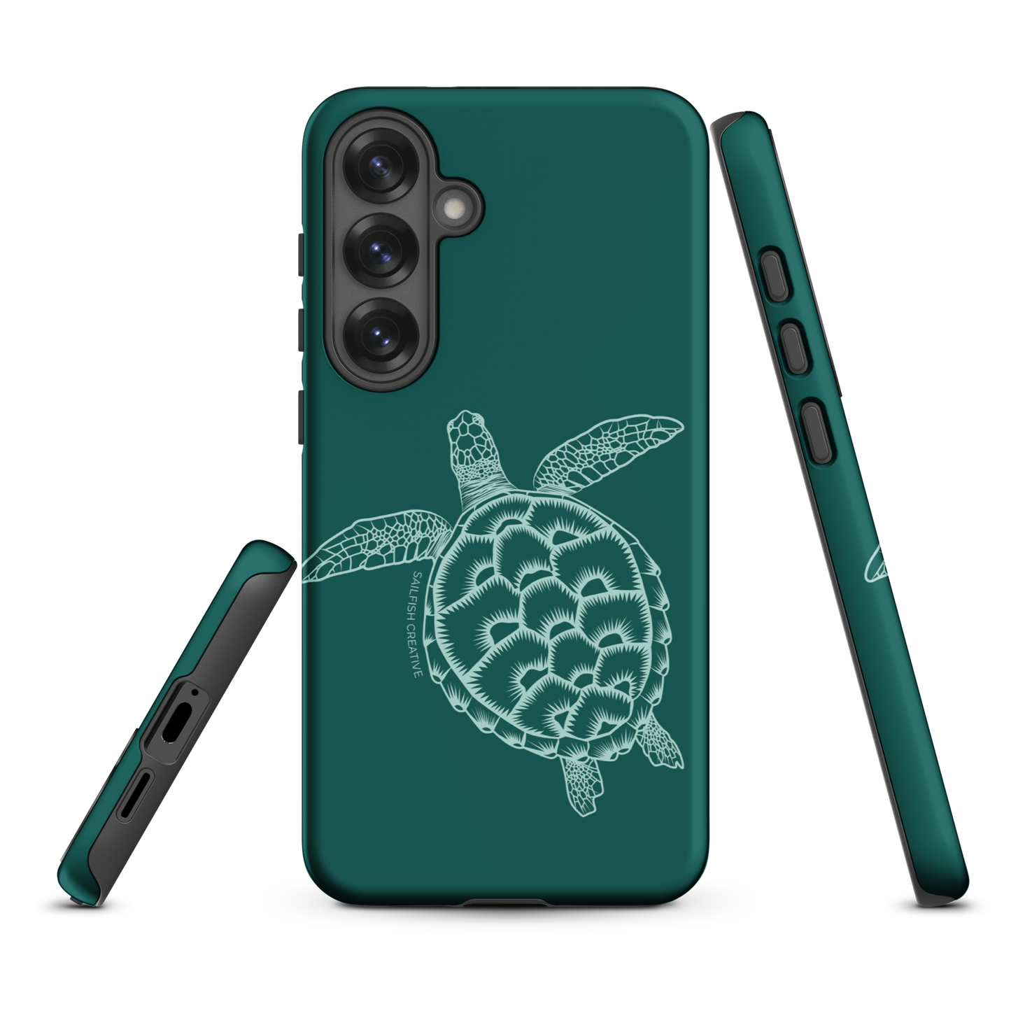 Samsung Phone Case - Turtle Outline Emerald