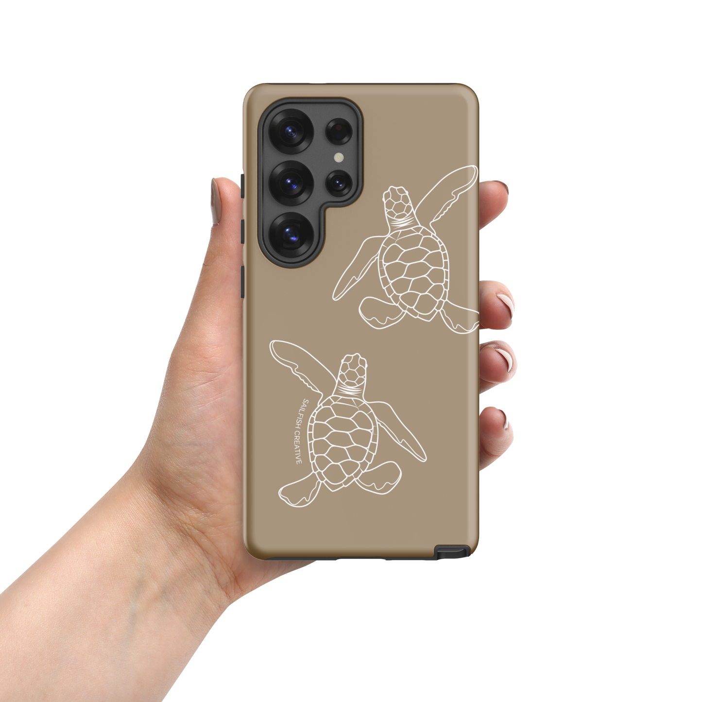 Samsung Tough Case - Turtle Hatchlings Outline Natural