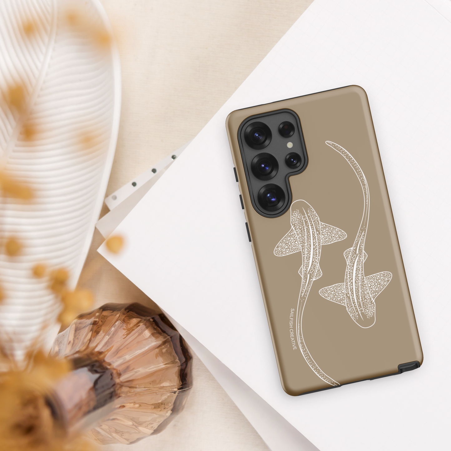 Samsung Tough Case - Leopard Sharks Outline Natural