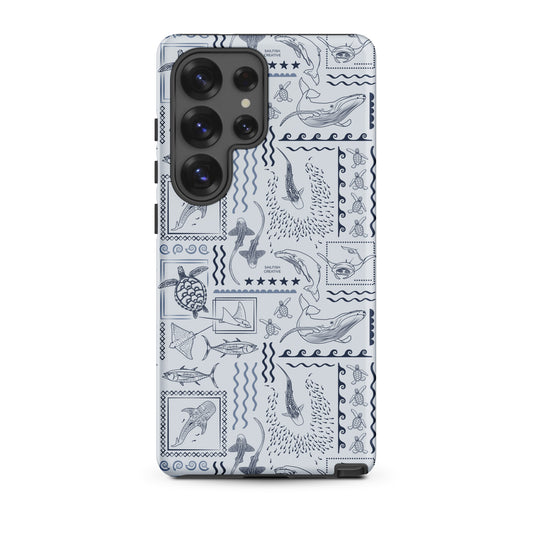 Samsung Phone Case - Busy Print Overcast Blue
