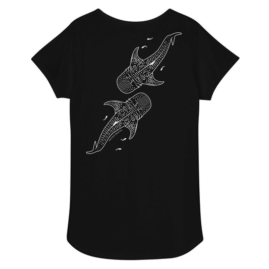 Whale Sharks Line Art - Women's Scoop Neck T-Shirt - Sailfish Creative