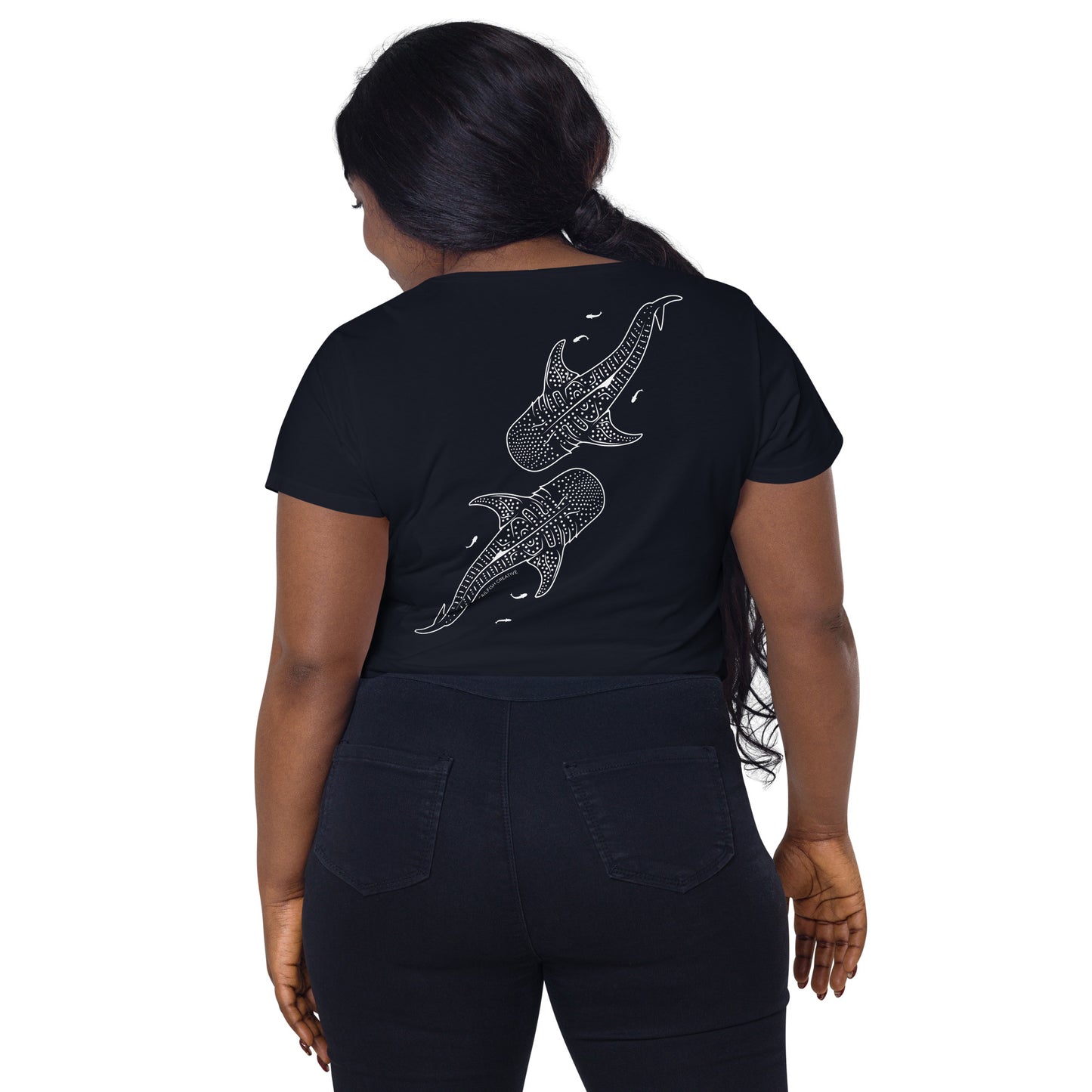 Whale Sharks Line Art - Women's Scoop Neck T-Shirt - Sailfish Creative