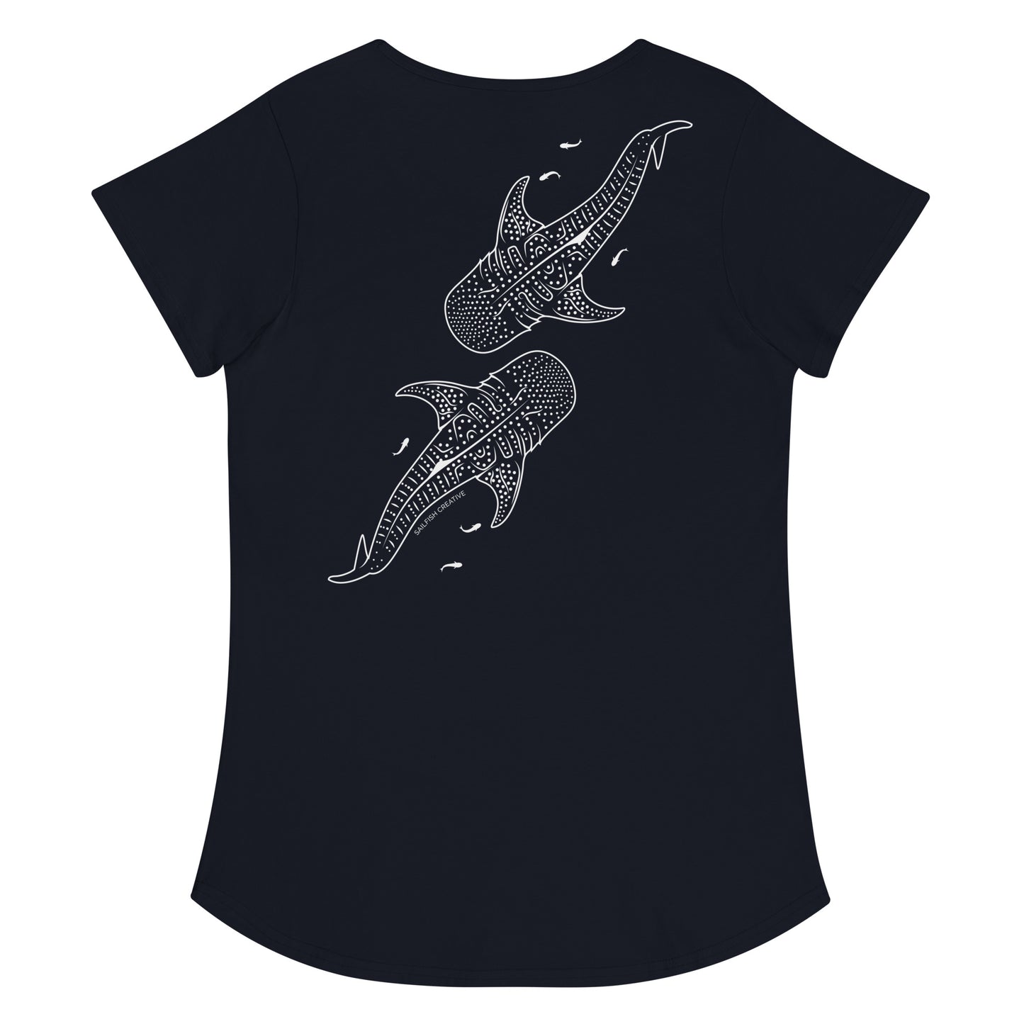 Whale Sharks Line Art - Women's Scoop Neck T-Shirt - Sailfish Creative