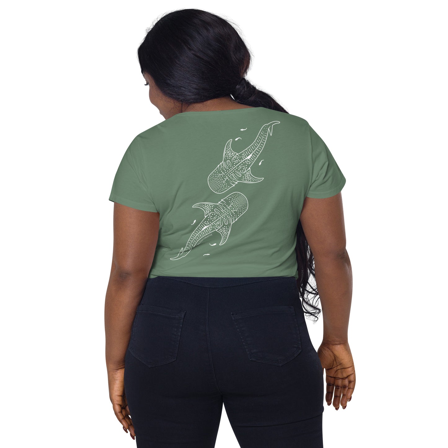 Whale Sharks Line Art - Women's Scoop Neck T-Shirt - Sailfish Creative