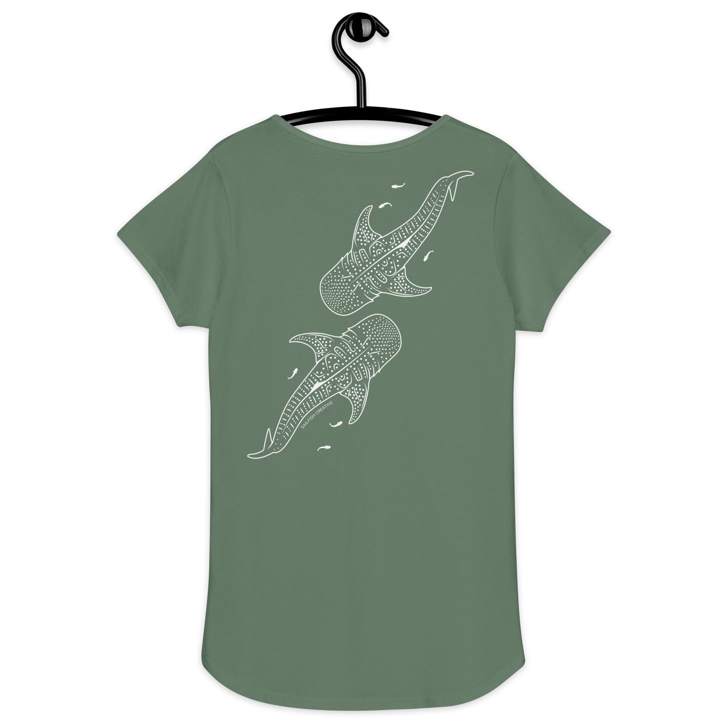 Whale Sharks Line Art - Women's Scoop Neck T-Shirt - Sailfish Creative