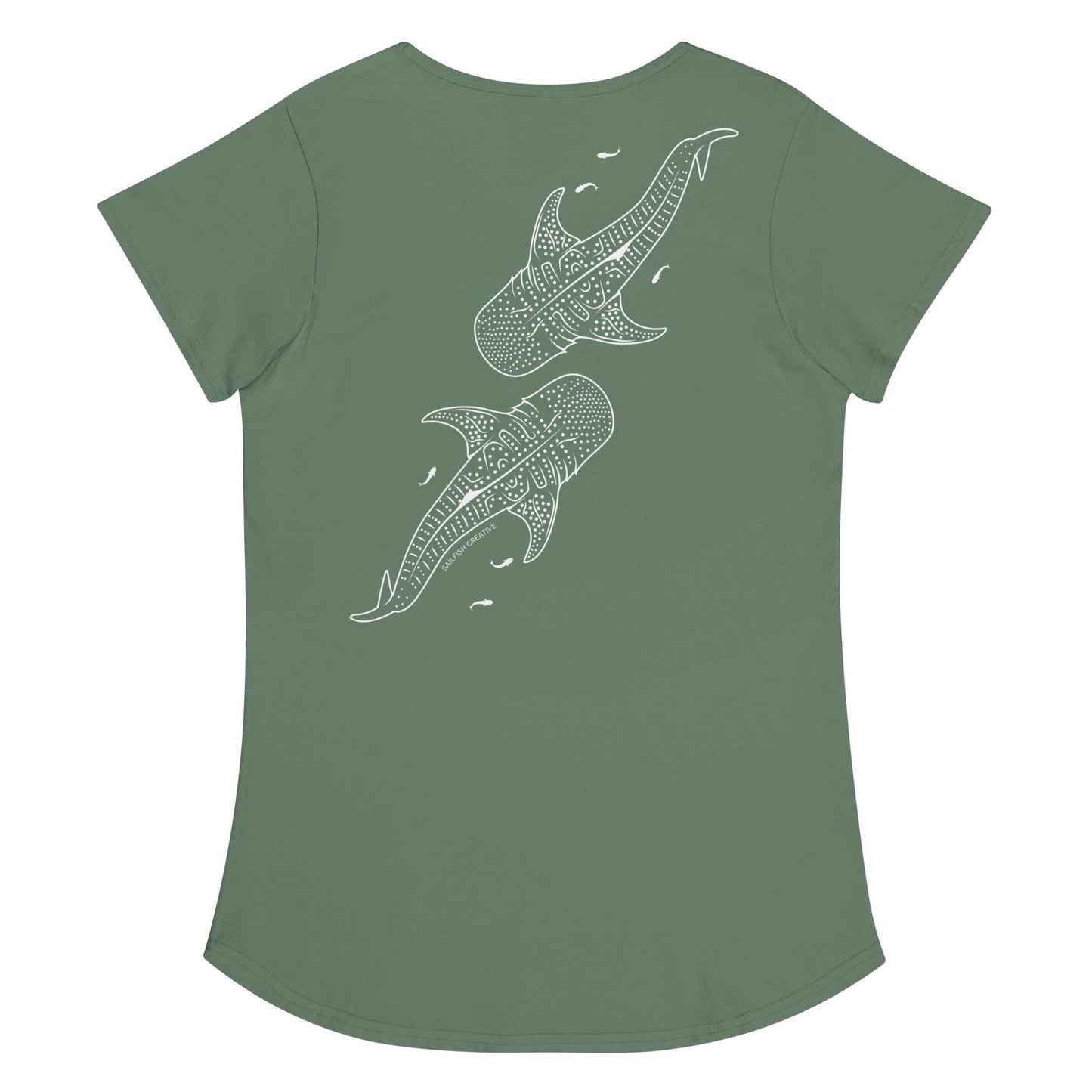 Whale Sharks Line Art - Women's Scoop Neck T-Shirt - Sailfish Creative