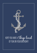 Load image into Gallery viewer, Birthday Card - Anchor and Chain Nautical
