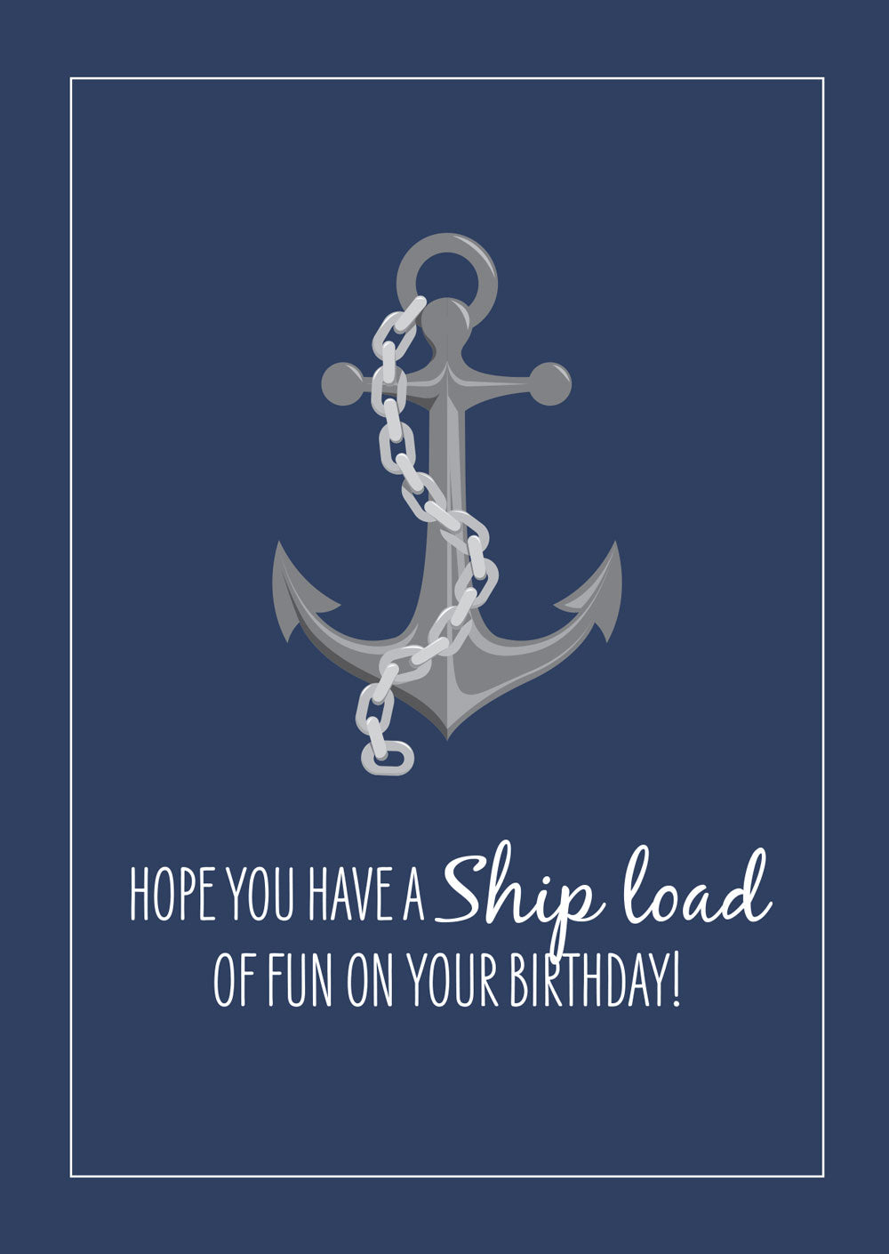 Birthday Card - Anchor and Chain Nautical