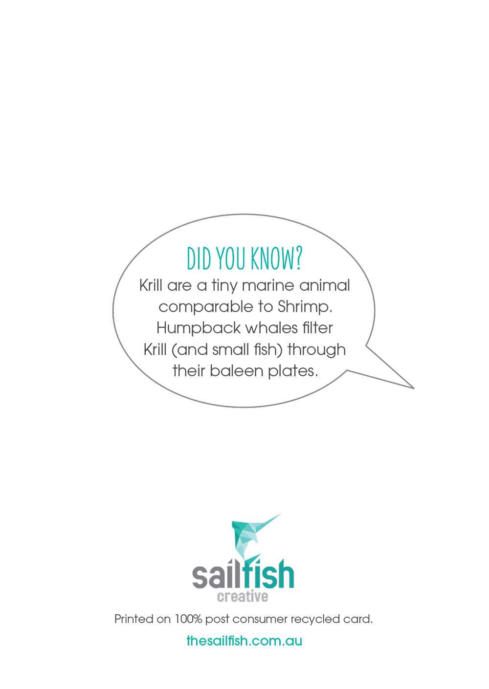 Birthday Card - Humpback WhaleThis funny Humpback Whale Birthday greeting card with envelope is the perfect way to send an ocean lover some Birthday love.
DETAILS:
Digital illustration and desigGreeting CardsSailfish Creative