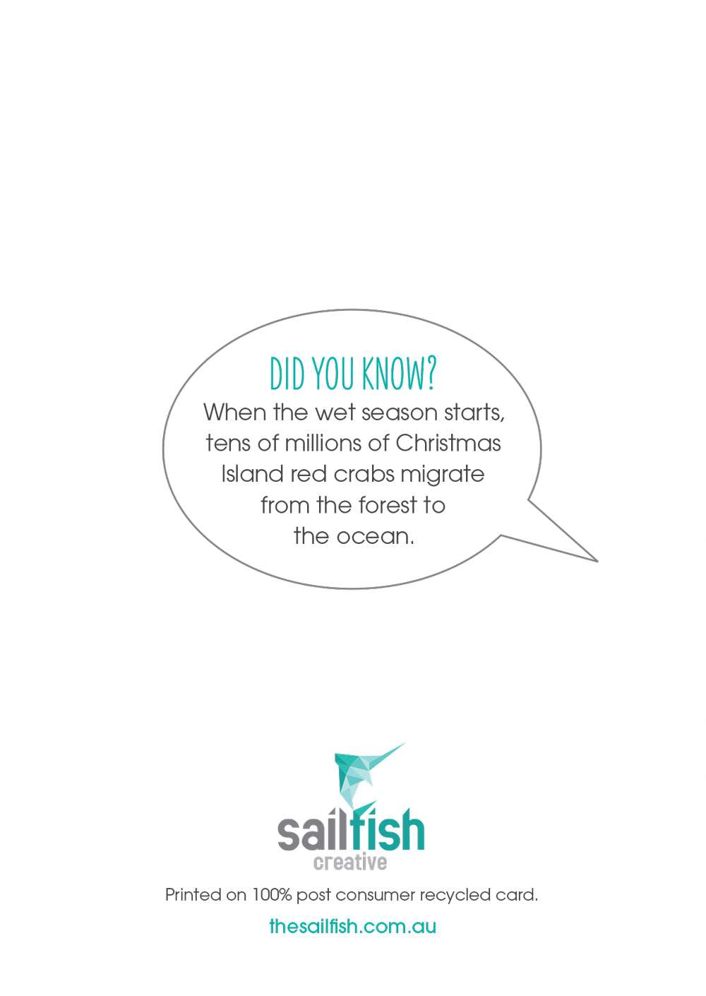 Christmas Card - Red Crab - Sailfish Creative