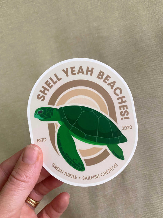 Sticker - Green Turtle Pun - Sailfish Creative