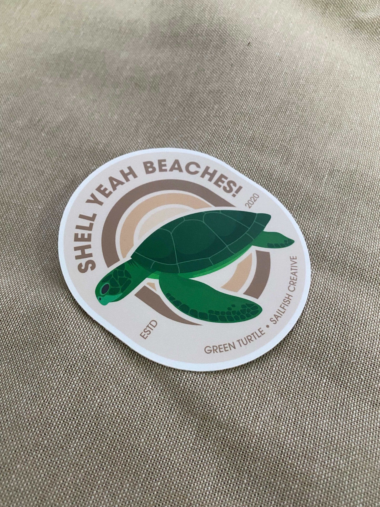 Sticker - Green Turtle Pun - Sailfish Creative