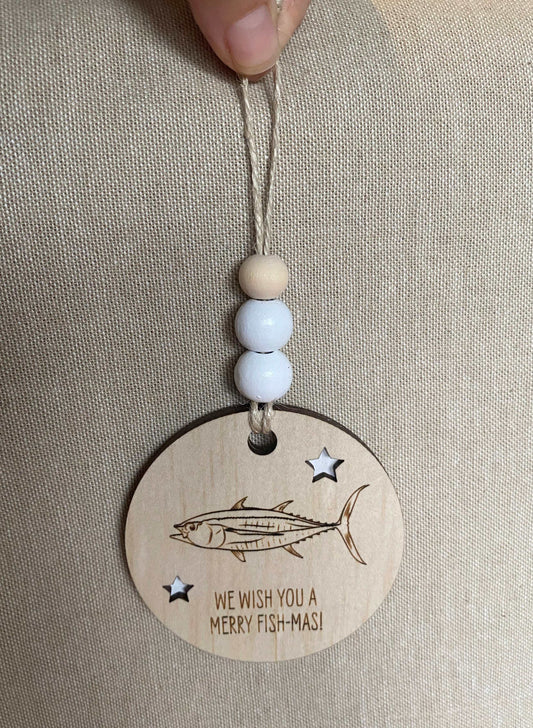 Wooden Christmas Decoration - Tuna Fish - Sailfish Creative