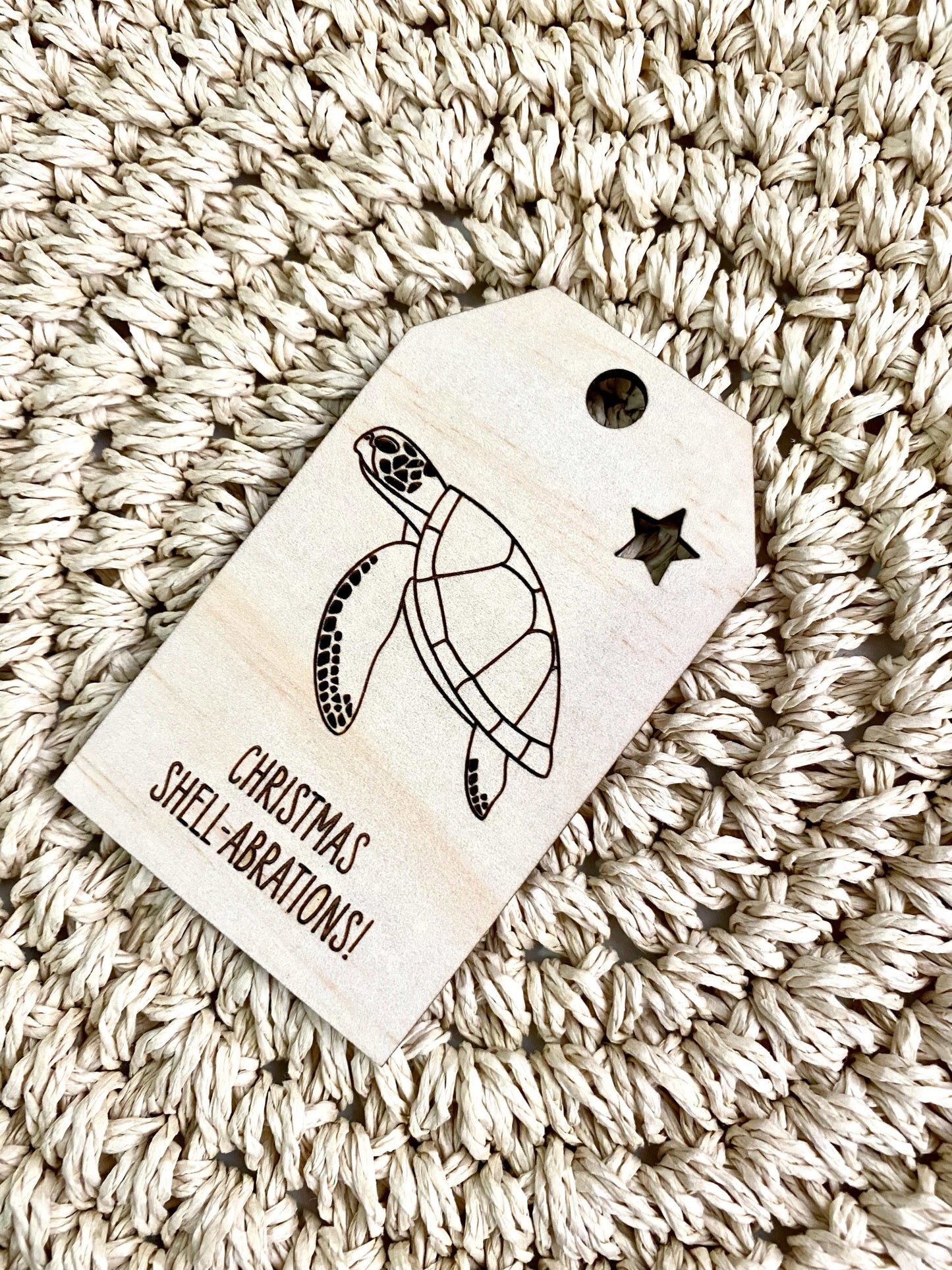 Wooden Christmas Swing Tag - Green Turtle - Sailfish Creative