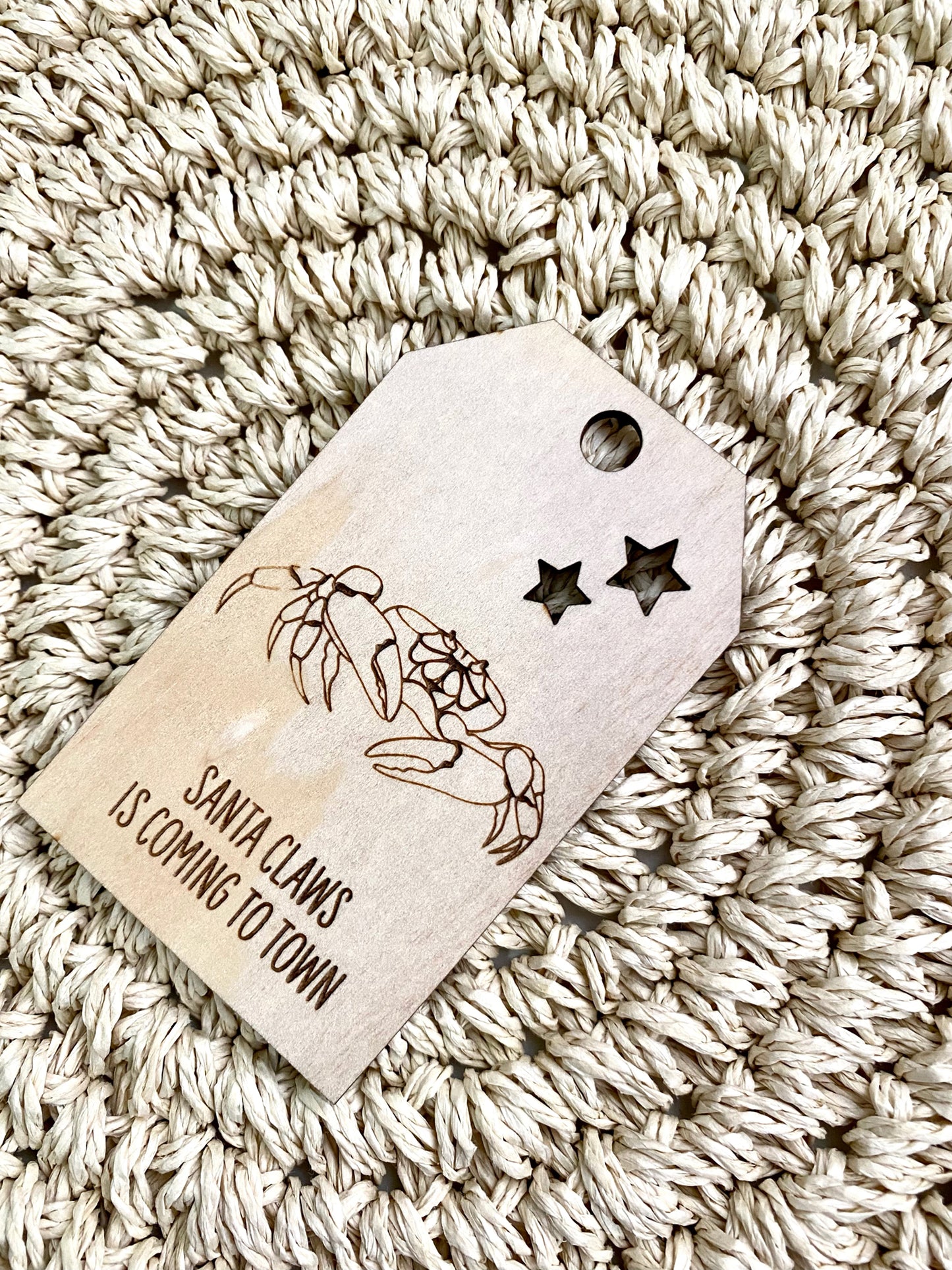 Wooden Christmas Swing Tag - Crab - Sailfish Creative