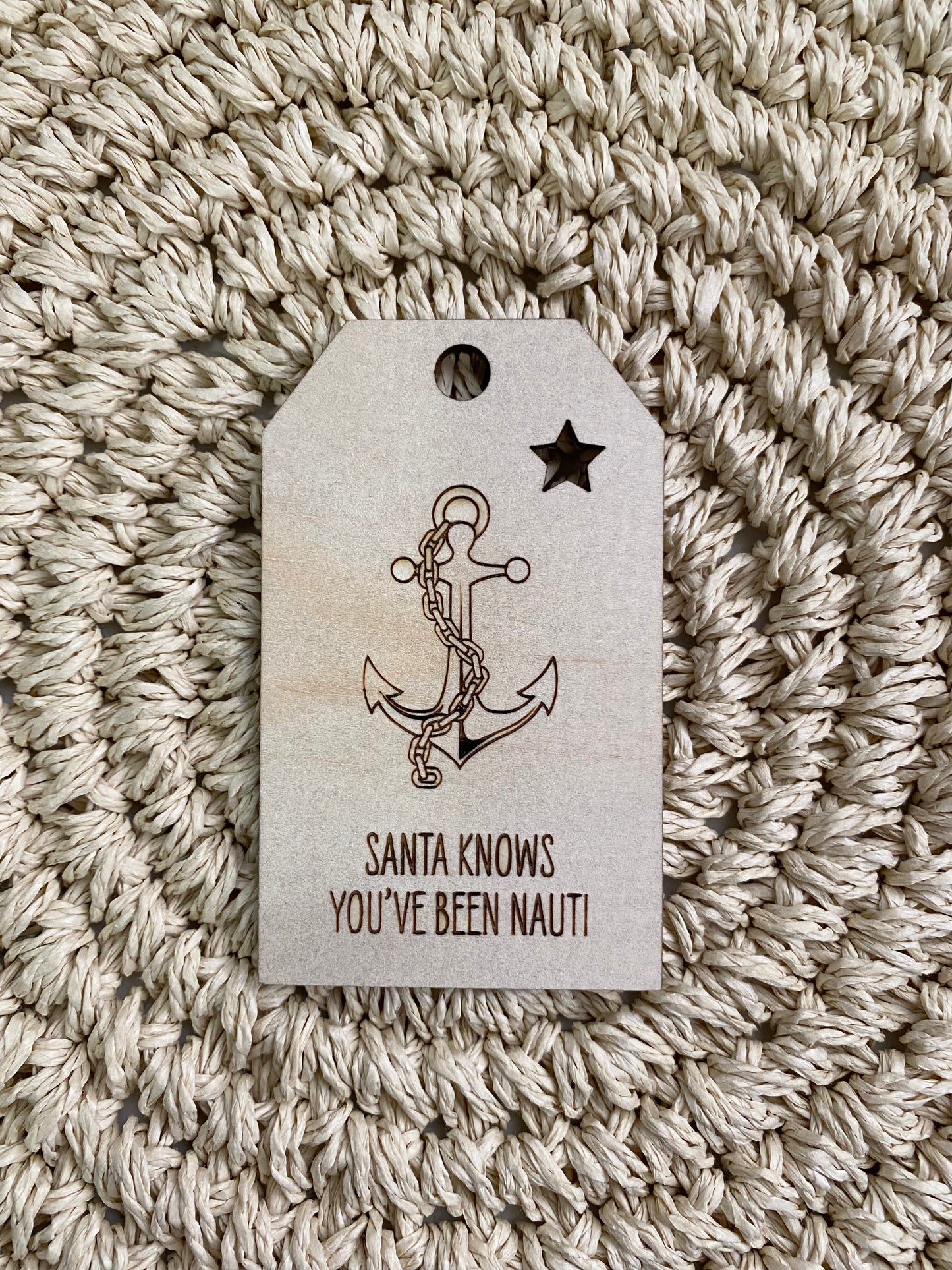 Wooden Christmas Swing Tag - Anchor and Chain - Sailfish Creative