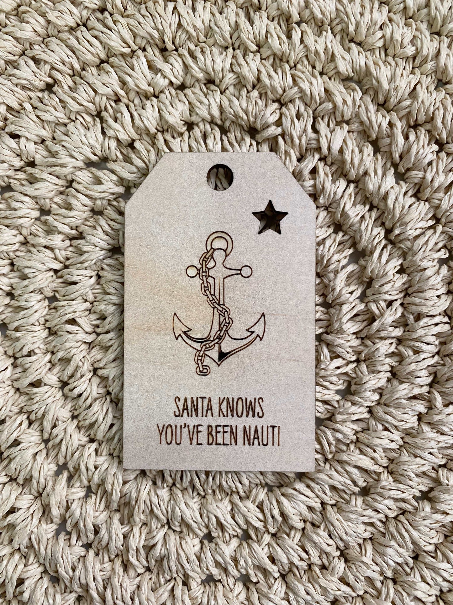 Wooden Christmas Swing Tag - Anchor and Chain - Sailfish Creative