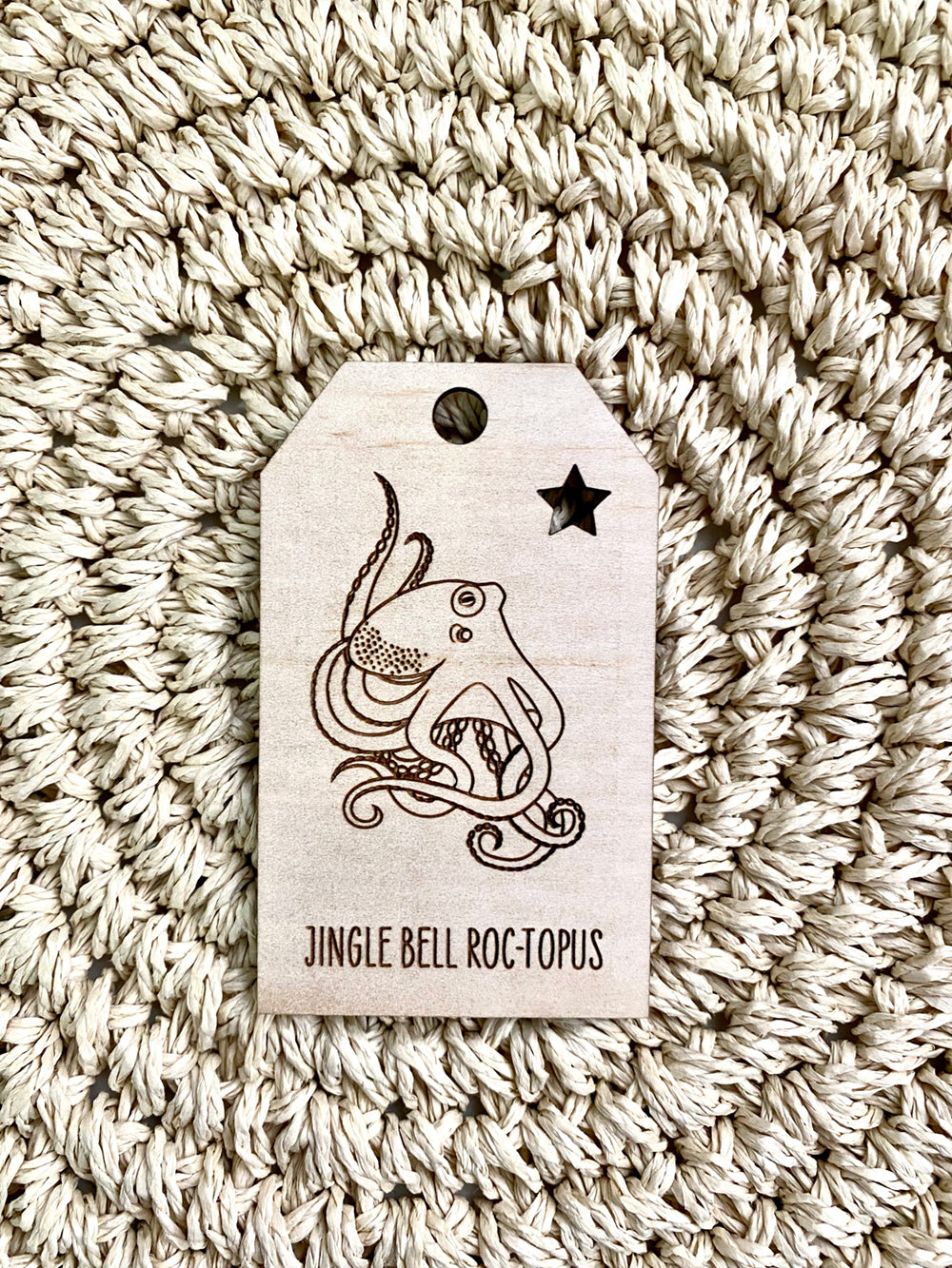 Wooden Christmas Swing Tag - Octopus - Sailfish Creative
