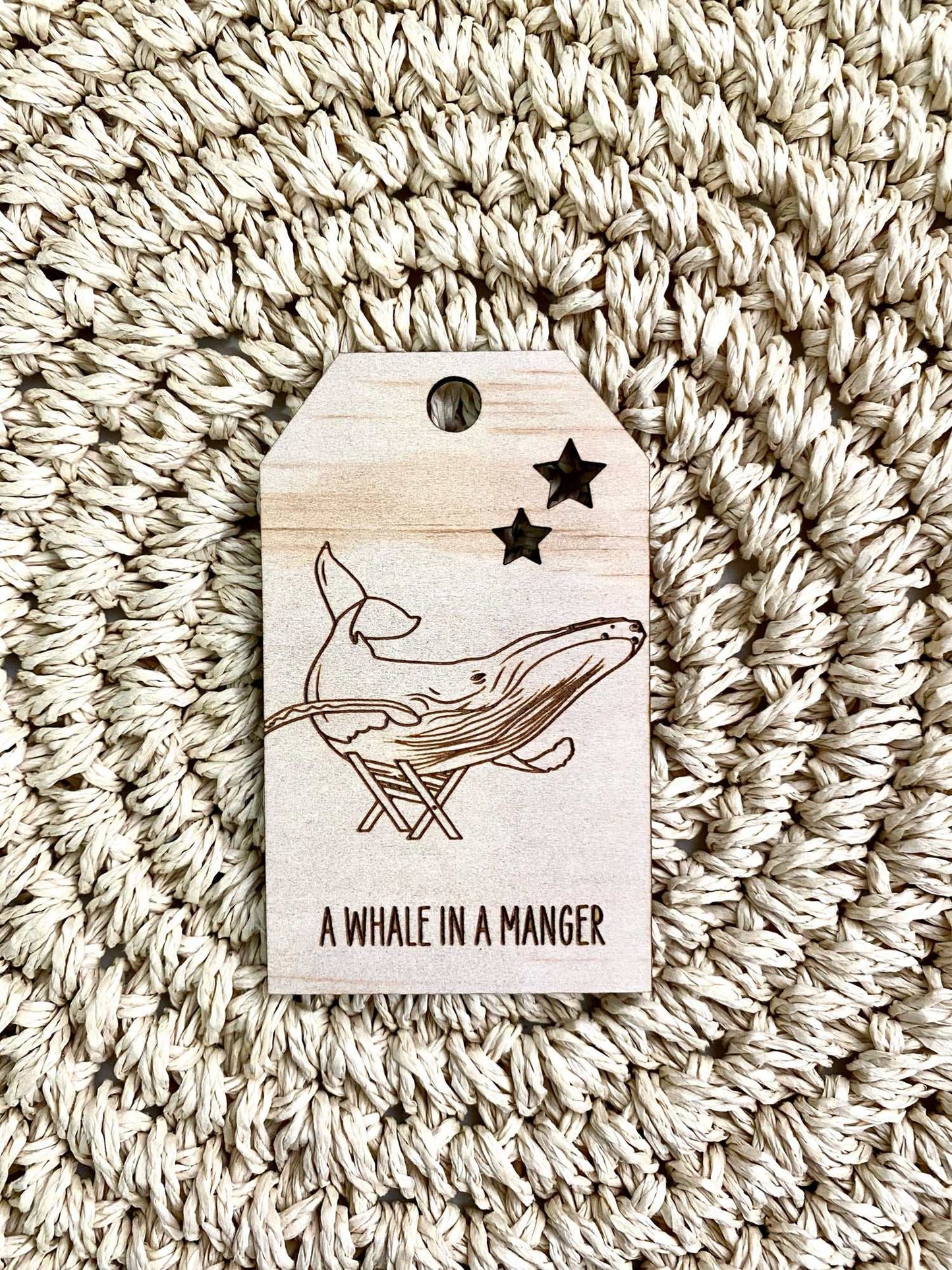 Wooden Christmas Swing Tag - Humpback Whale - Sailfish Creative