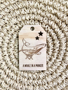 Wooden Christmas Swing Tag - Humpback Whale