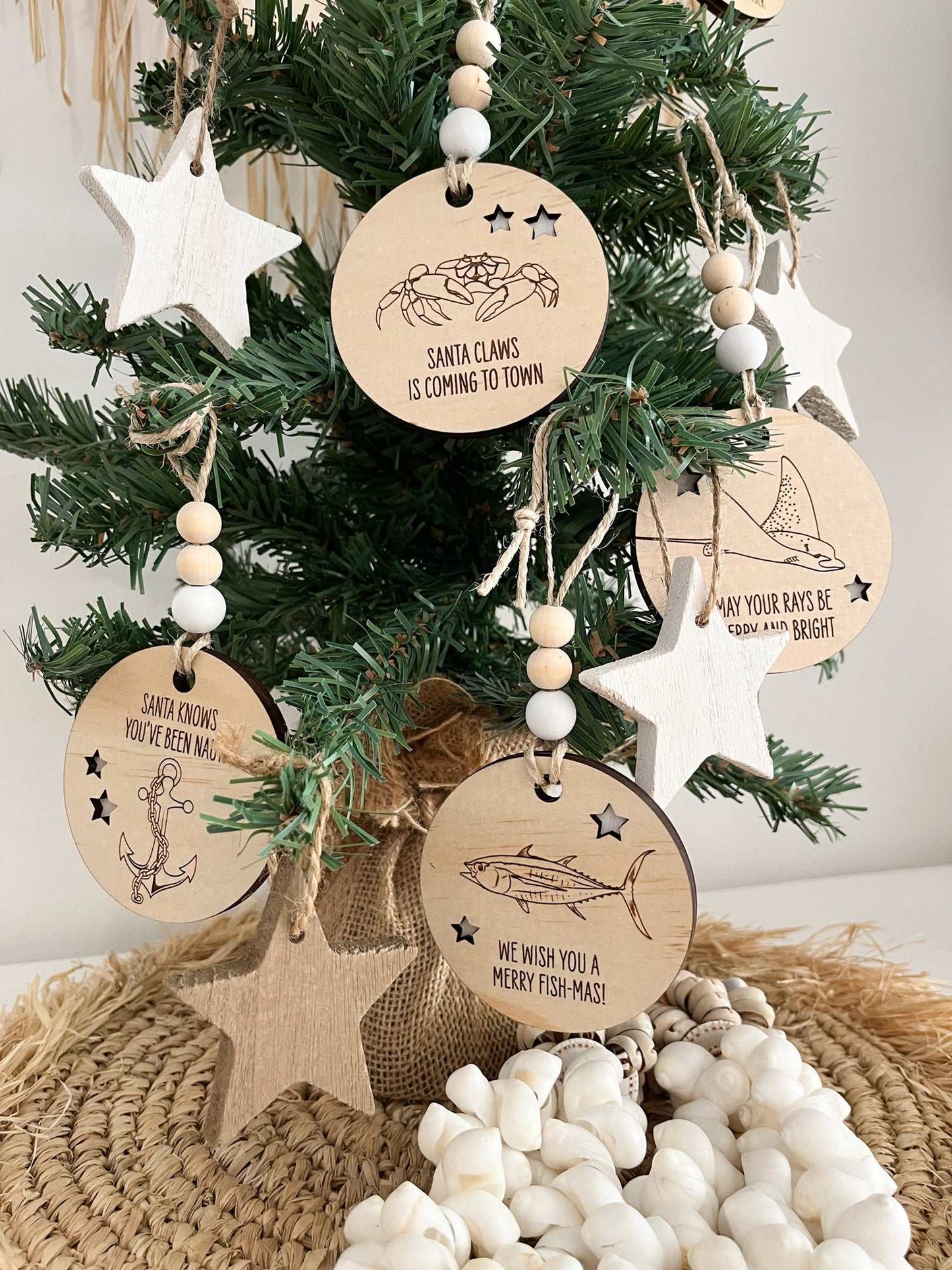 Wooden Christmas Decoration - Nautical Anchor and Chain - Sailfish Creative