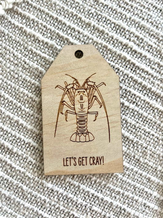 Wooden Gift Tag - Rock Lobster Crayfish - Sailfish Creative