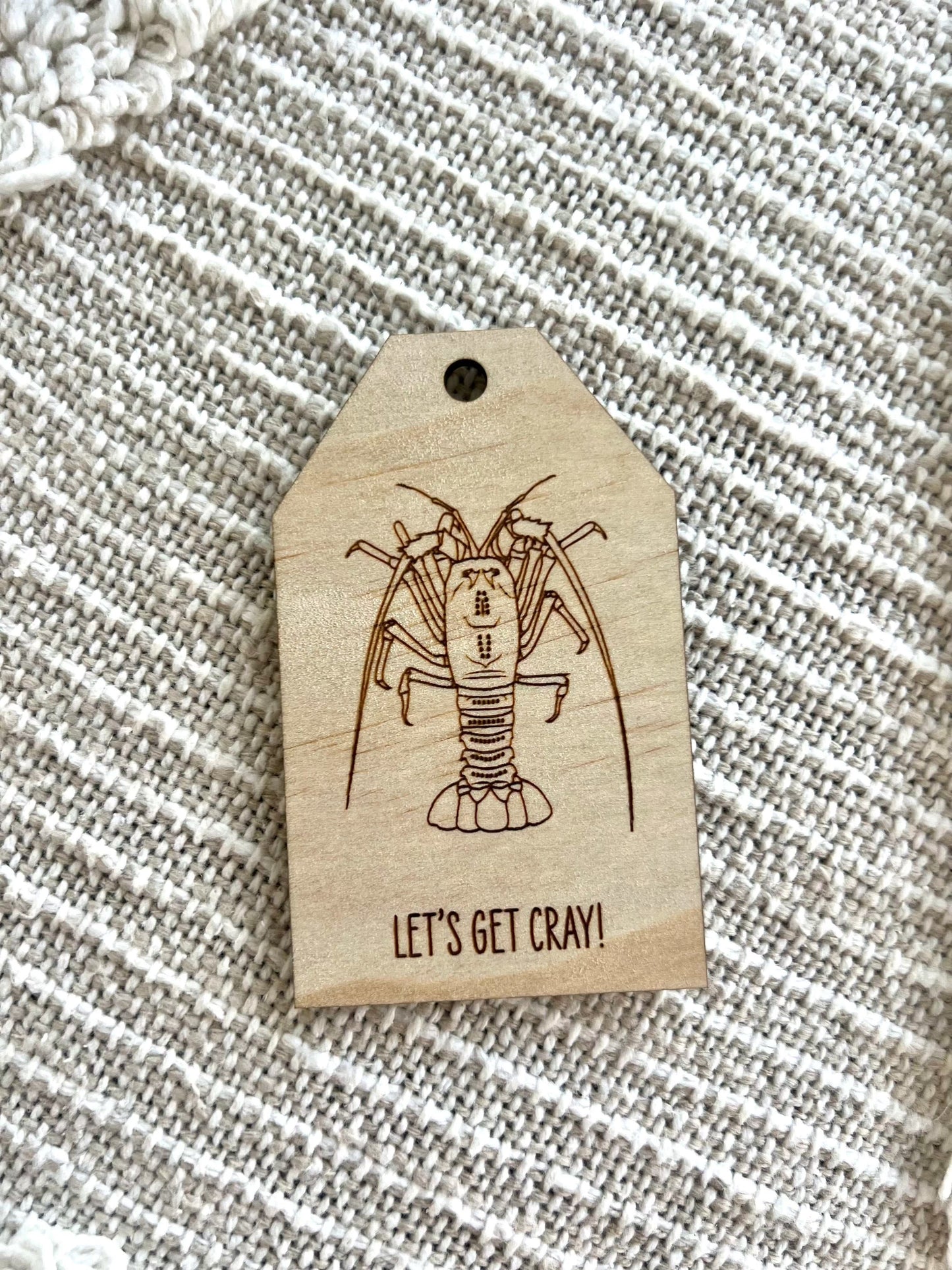 Wooden Gift Tag - Rock Lobster Crayfish - Sailfish Creative