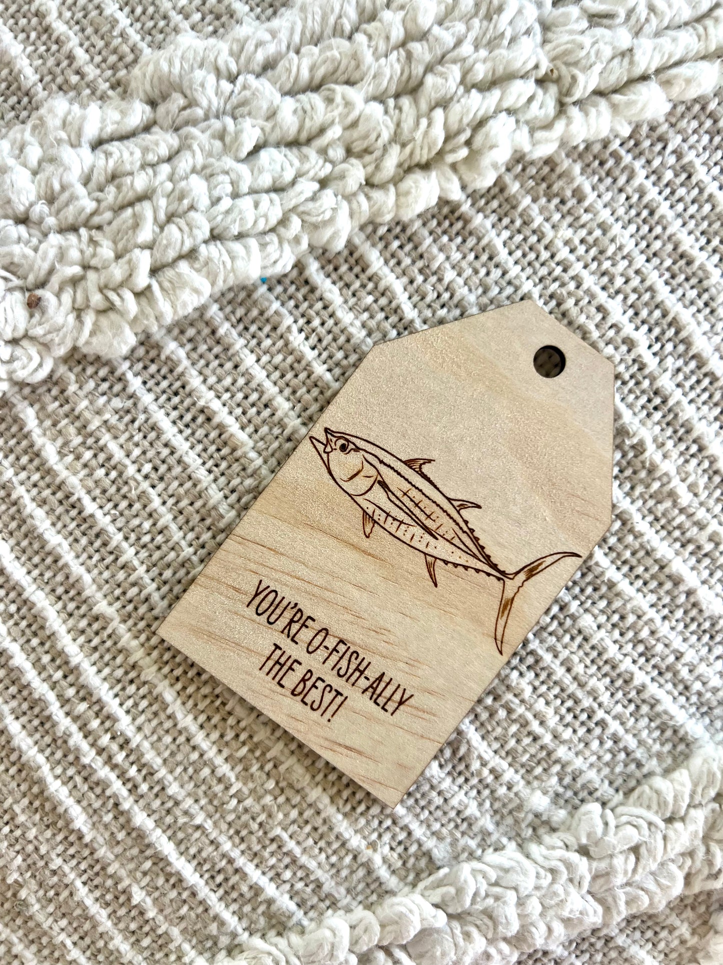 Wooden Gift Tag - Tuna Fish - Sailfish Creative