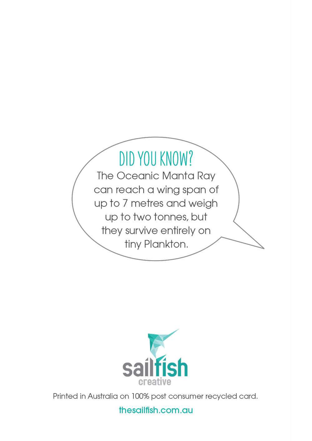 Other Card - Manta Ray - Sailfish Creative