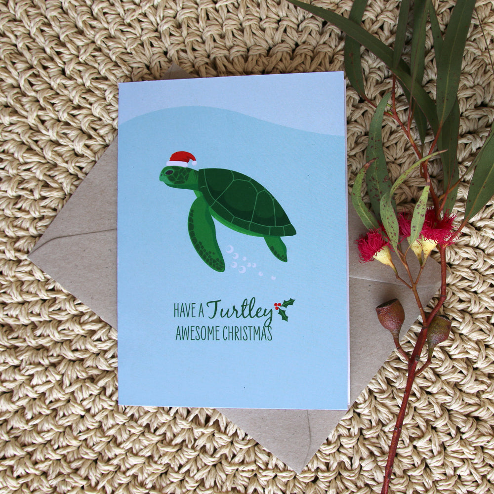 Christmas Card - Green Turtle - Sailfish Creative