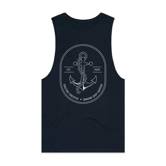 Making Ship Happen - Mens TankThis funny Anchor and chain Nautical tank is made from beautifully soft 150 GSM 100% combed cotton, this singlet is super comfy for hot summer days.
Features raw armShirtsSailfish Creative