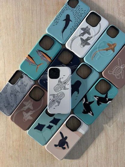 iPhone Phone Case - Whale Sharks Outline