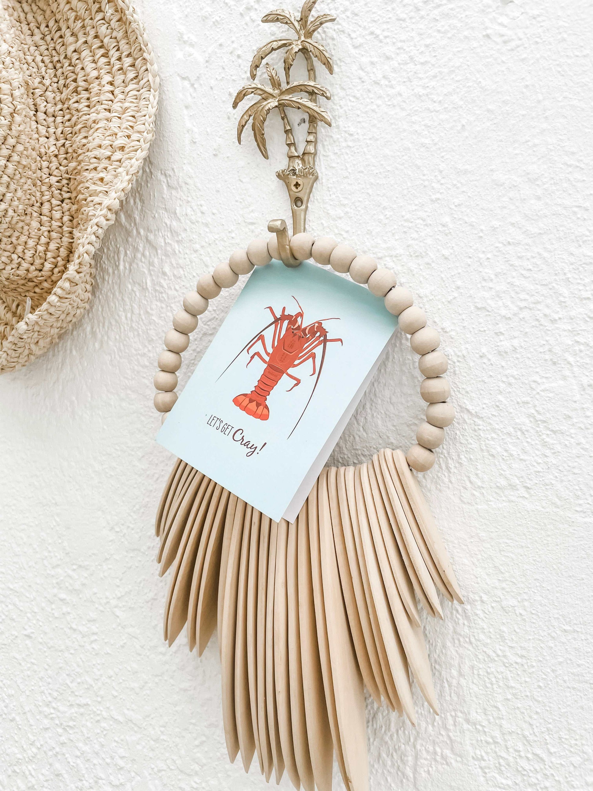 Crayfish Spiny Lobster greeting card with envelope, ocean-themed, recycled card, blank inside, eco-friendly packaging