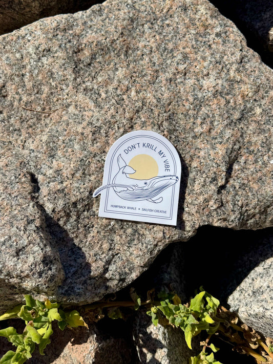 Humpback Whale sticker on durable vinyl with matte laminate for indoor and outdoor use