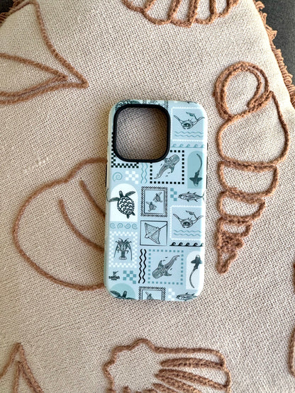 iPhone Tough Phone Case - Arches Print Teal