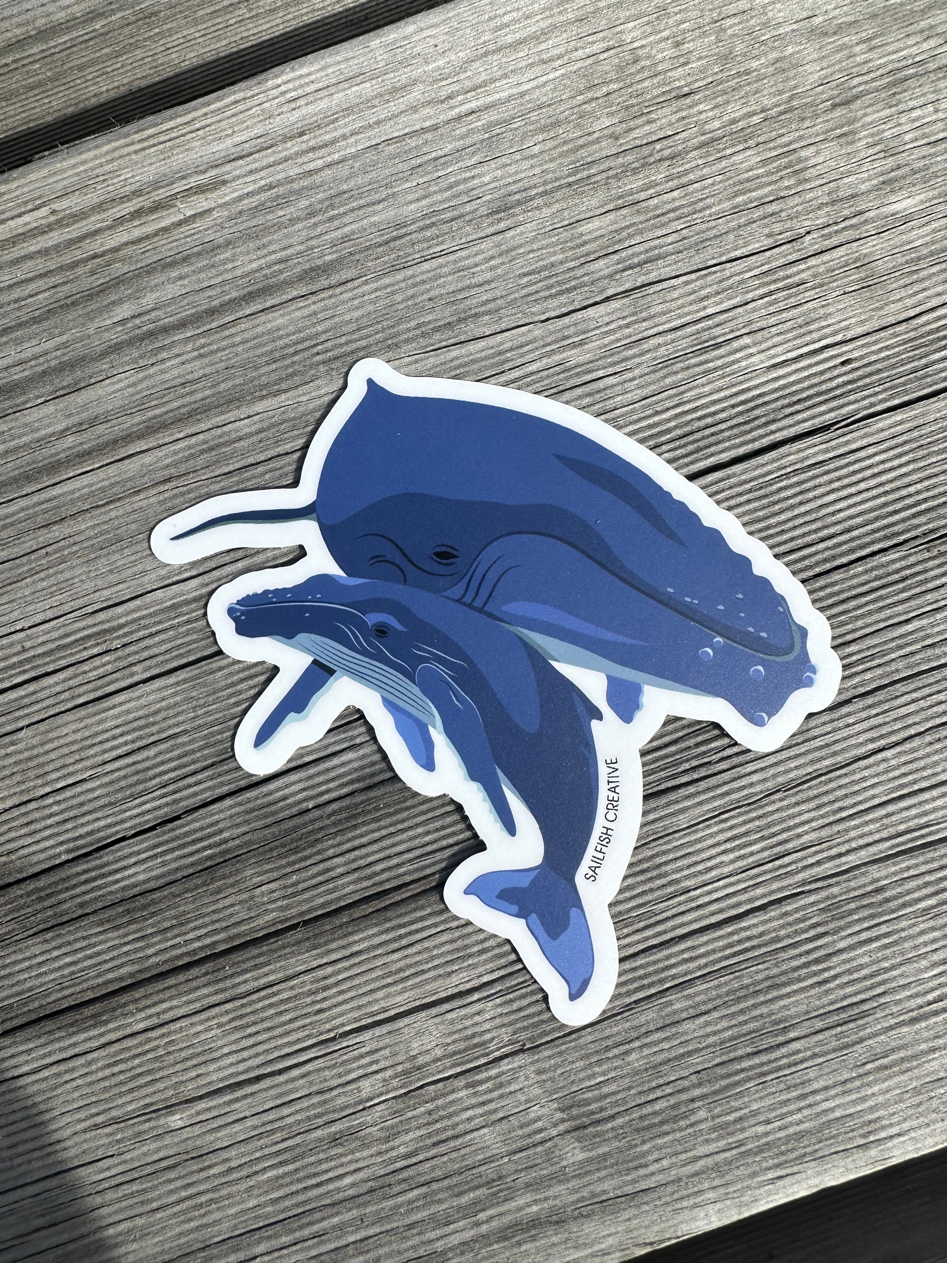 Sticker - 2 Humpback Whales Mum and Baby - Sailfish Creative