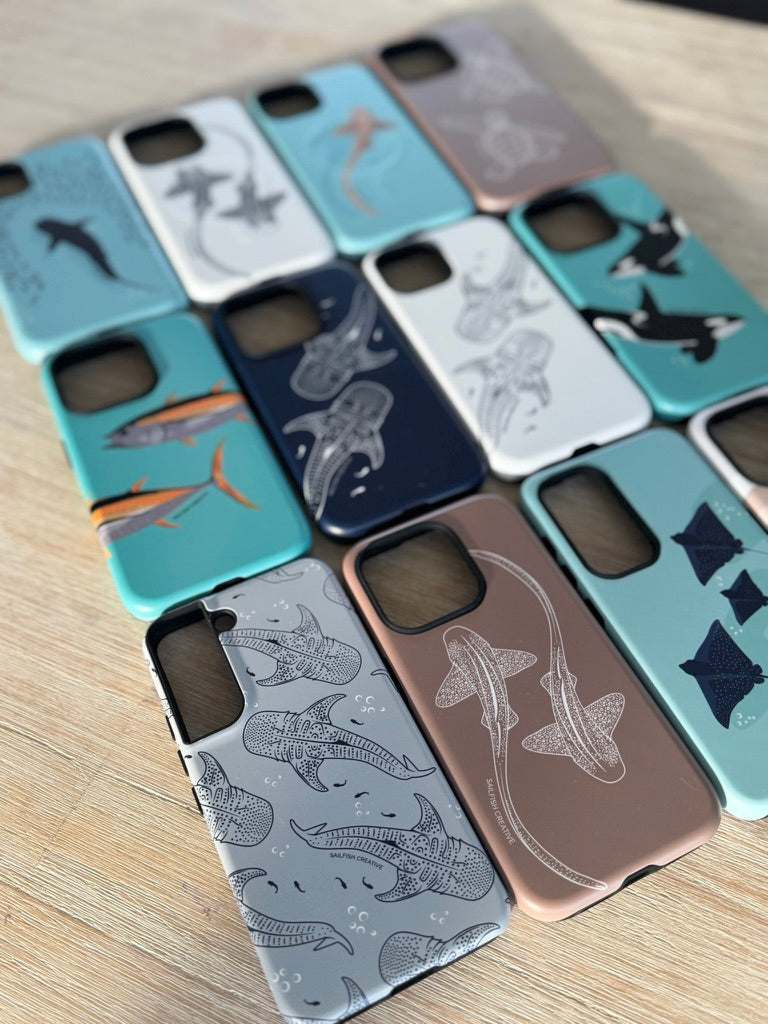 iPhone Phone Case - Leopard Sharks Outline Natural