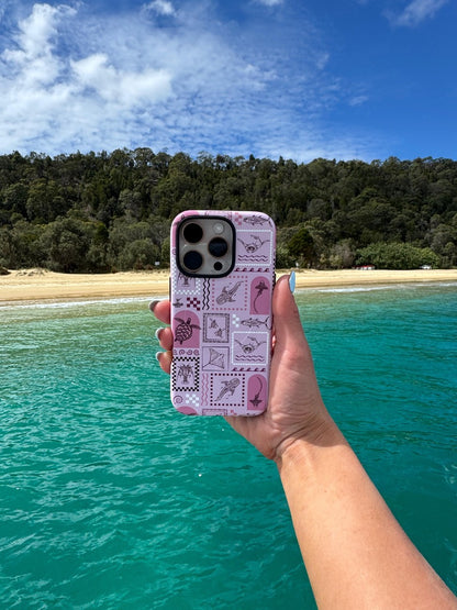 iPhone MagSafe Tough Phone Case - Arches Print Orchid