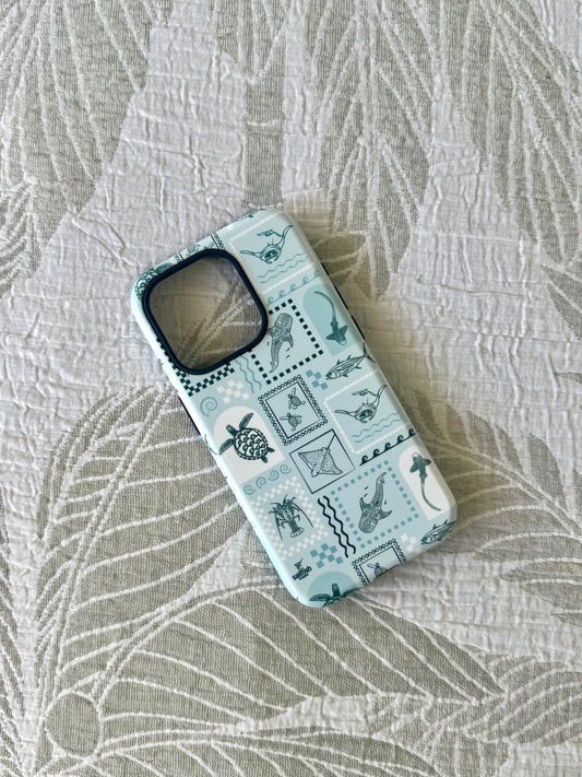 iPhone Tough Phone Case - Arches Print Teal