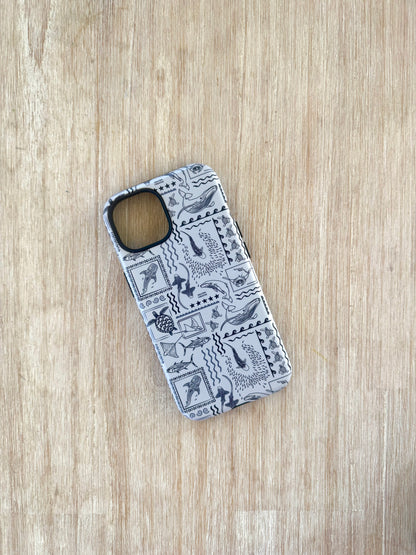 iPhone Phone Case - Busy Print Overcast Blue