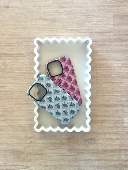 iPhone Tough Phone Case - Turtle Diamonds Coastal Storm