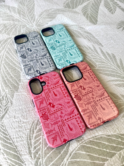 iPhone Tough Phone Case - Busy Print Pinks