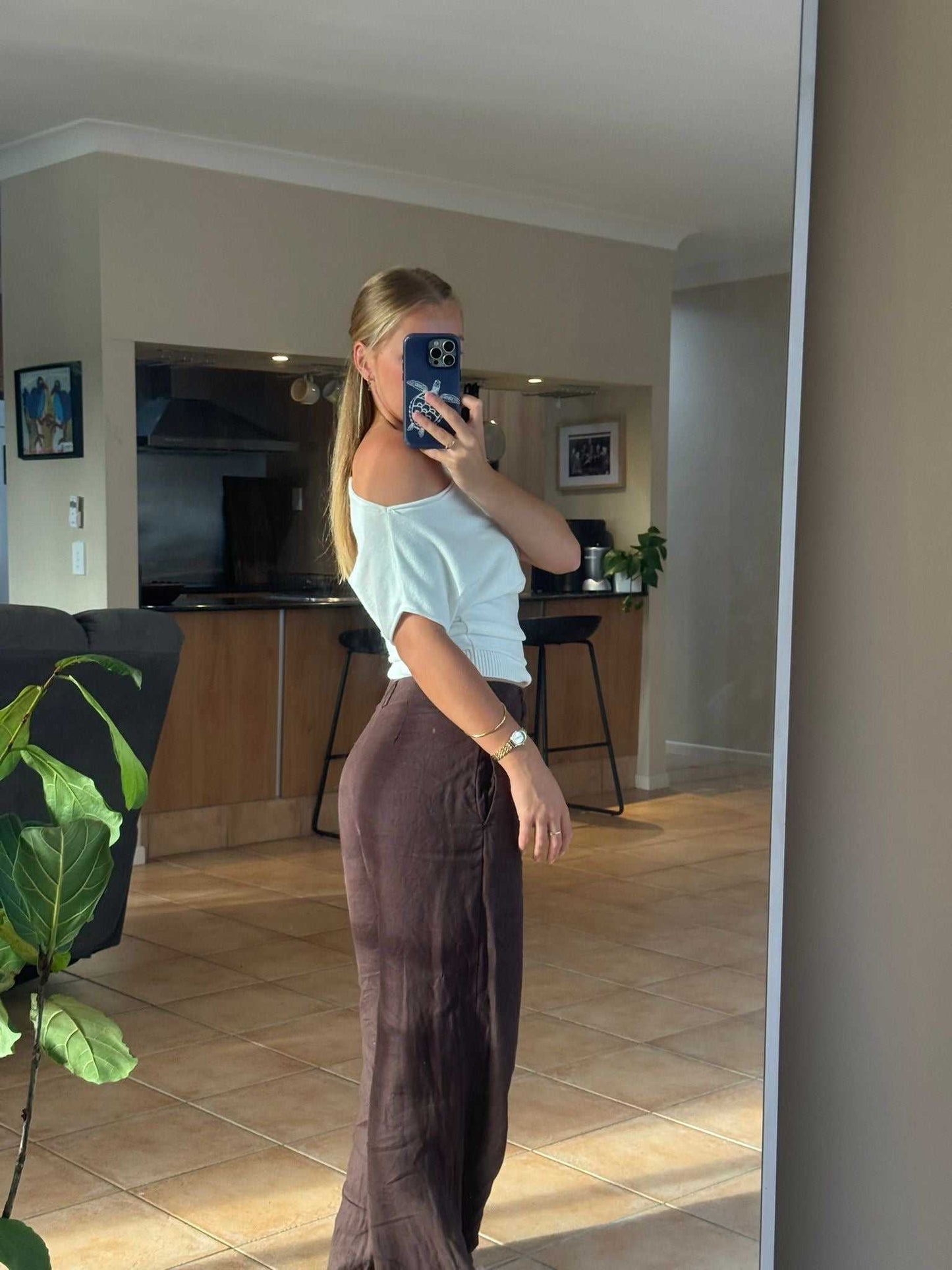 iPhone Phone Case - Turtle Outline Navy