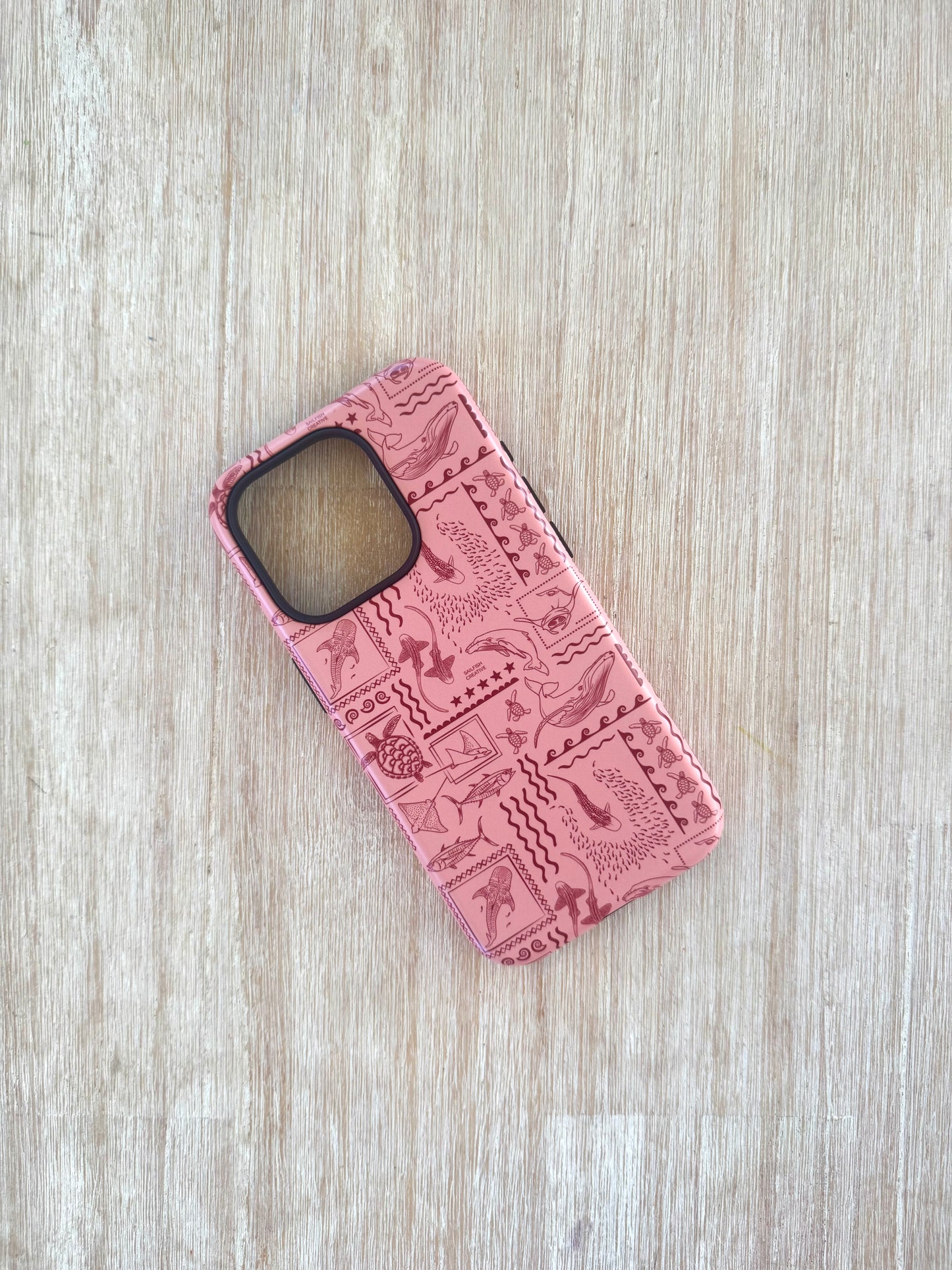 iPhone Tough Phone Case - Busy Print Coral