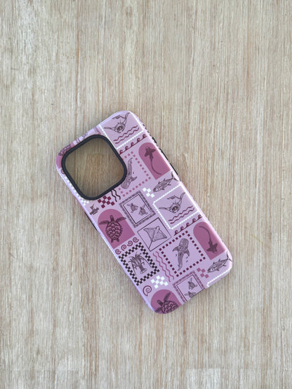 iPhone Tough Phone Case - Arches Print Orchid
